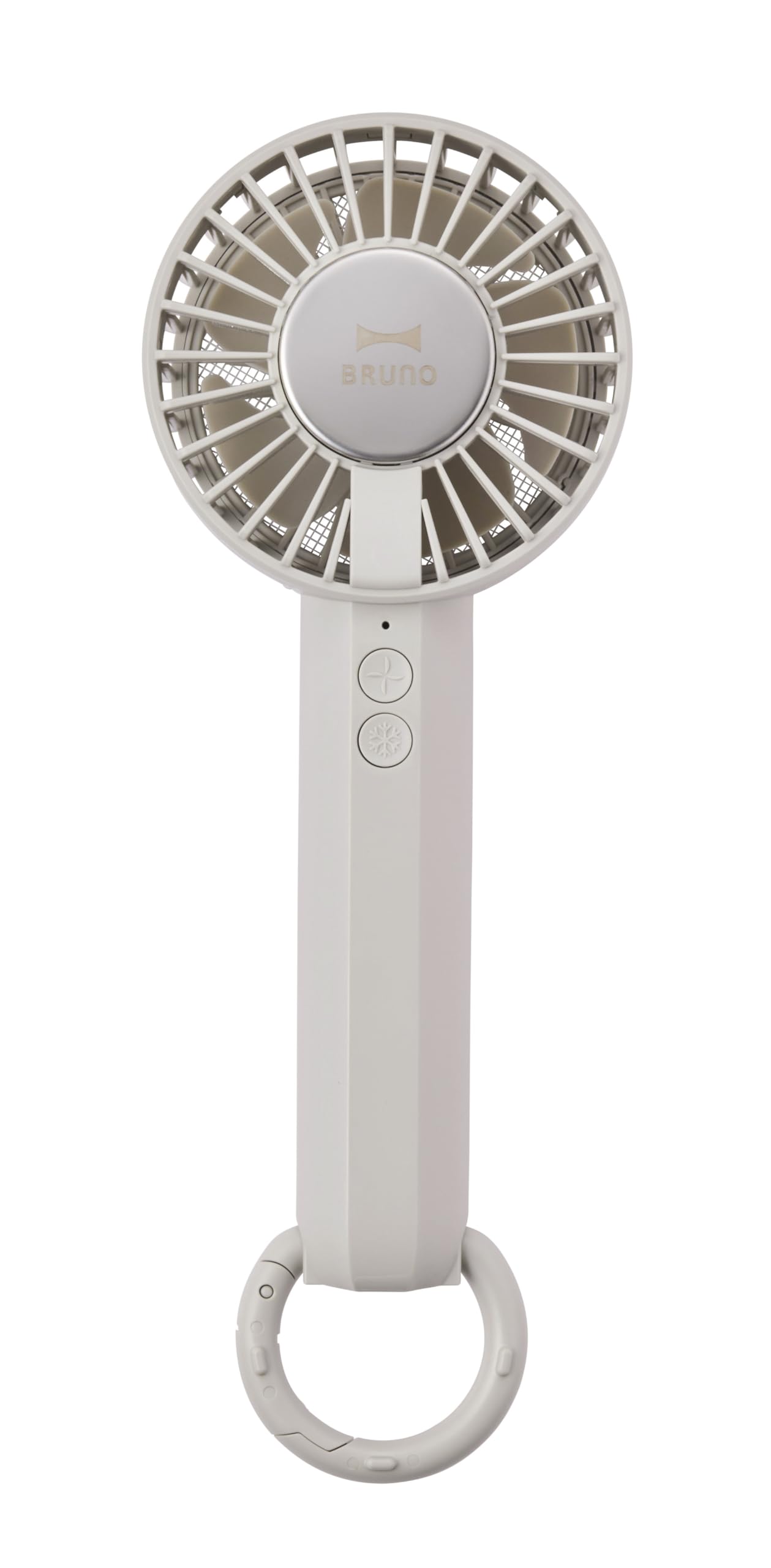 

BRUNO Portable Handy Small Cooling 3 Levels of Air Free Carabiner Greige Fan, Fan, Plate, Volume, Type-C Charging, Standing, Included, BDE070-GRG