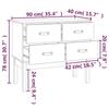 821743 vidaXL Armoire console Noir 90x40x78 cm Bois de pin solide