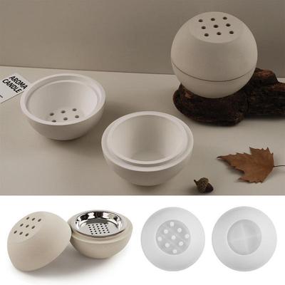 Spherical Candle Cup Incense Burner Silicone Mold DIY Epoxy Resin Gypsum Pouring Aromatherapy Storage Mold Home Decoration
