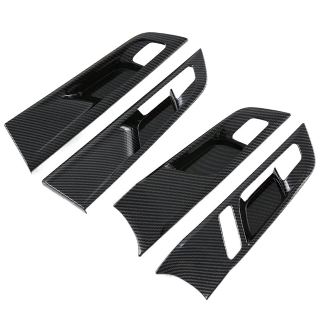 Durable Carbon Fiber Style Inner Door Handle Cover Stickers Catch Bowl Trim Insert Bezel Frame for MG4 EVMulan 2022-2024