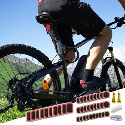 1 Set Bike Inner Tire Repair Kit with 35/30/50MM Patch Glue Metal File MTB Road Mountain Bicycle Tire Puncture Repair Tools Bike Accessories