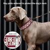 Vintage Retro Reflecterende Hondenhalsband Metalen Gesp Ademend Verstelbaar Buiten Wandelen voor Middelgrote Grote Honden