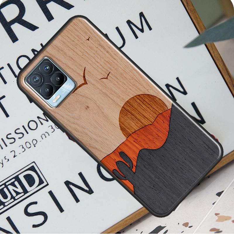 Wolf Bike Butterfly Wood For Realme GT Neo 2 GT Master C21 C3 8i 7 8 Pro Case Cover For OnePlus 9R 8T Nord2 9 Pro