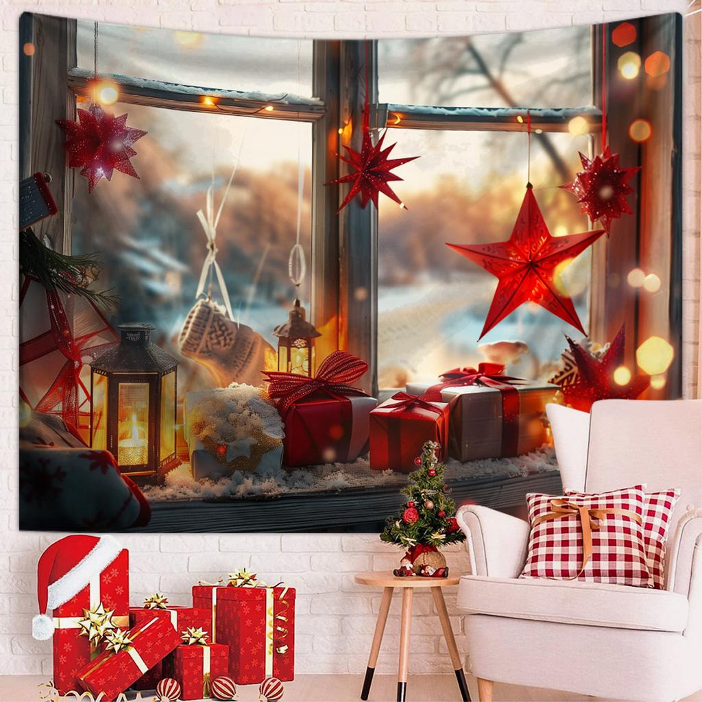 Winter Morning Reindeer Christmas Tree Wall Hanging Tapestry Christmas Wall Hanging Tree Wall Hanging Gorgeous Christmas Tree Fireplace Gifts