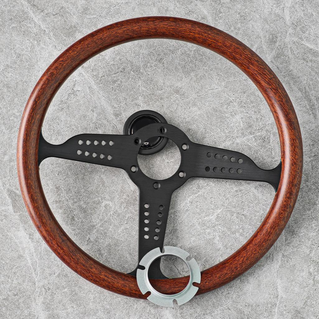 14Inch GRAND PRIX JDM Classic Wood Steering Wheel Universal ABS Racing Sport Steering Wheel Car Accessories