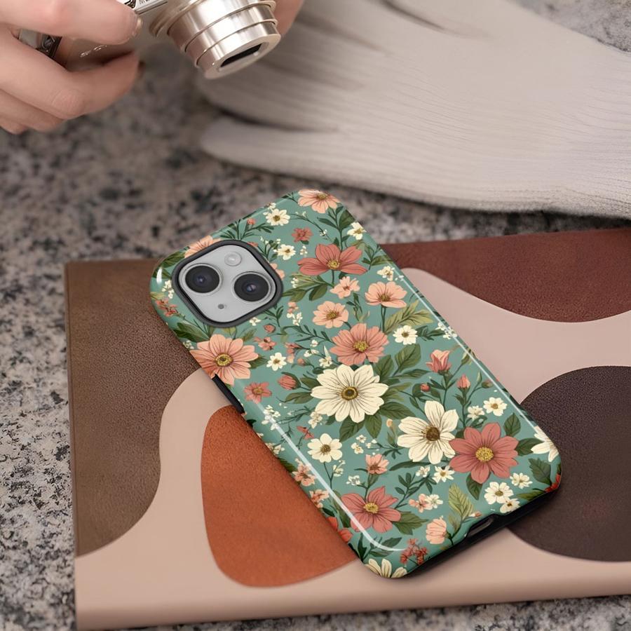 

Phone Case for Apple iPhone 17 16 Plus 15 Air 11 Pro Max XS XR 13 16e 12 14 Soft Cover Capa Retro Little Flower Fashion iPhone 11