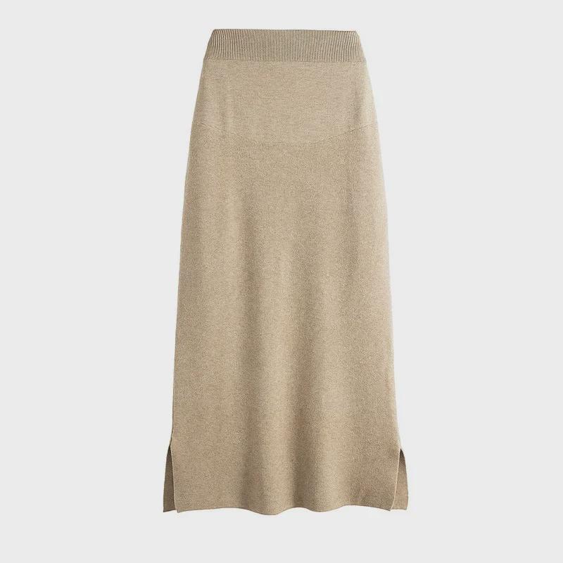 Maternity Autumn/Winter Slimming Knitted Skirt with Split Design