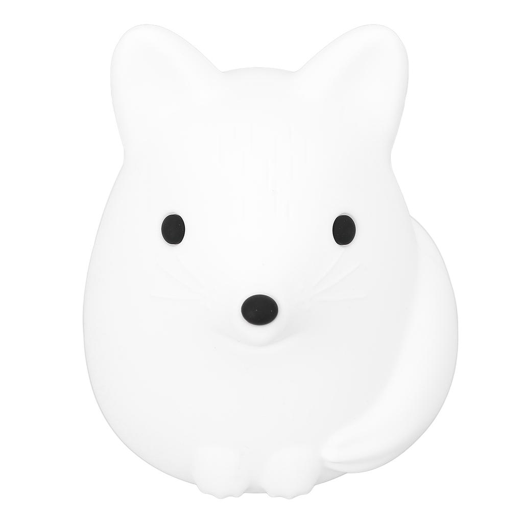 Cute Fox Night Light Silicone Tap Control USB Rechargeable Animal Nursery Night Lamp for Bedroom