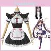 Nekopara Chocola Vanilla Vestito da Cameriera Gatto Costume da Serva Cuciture Perfette Traspirante