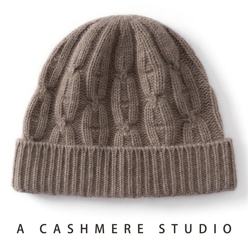 New cashmere hat is soft and warm, simple and fashionable versatile casual women's knitted hat, cycling cold hat