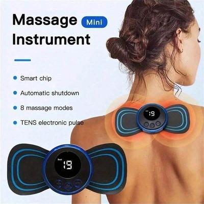 Massageador de Pescoço Display LCD EMS Patch de Massagem Cervical Elétrico Pulso de Baixa Frequência Almofada de Estimulação Muscular Para Relaxamento