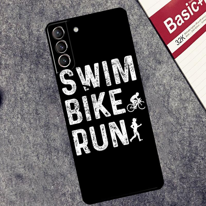 

Swim Bike Run Triathlon Case For Samsung Galaxy S25 S26 Ultra S20 S22 S23 S24 Ultra S21 Plus S10 S25 FE Cover Coque Galaxy S23 Plus