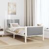 Bed Frame with Headboard Light Grey 75 x 190 cm Fabric