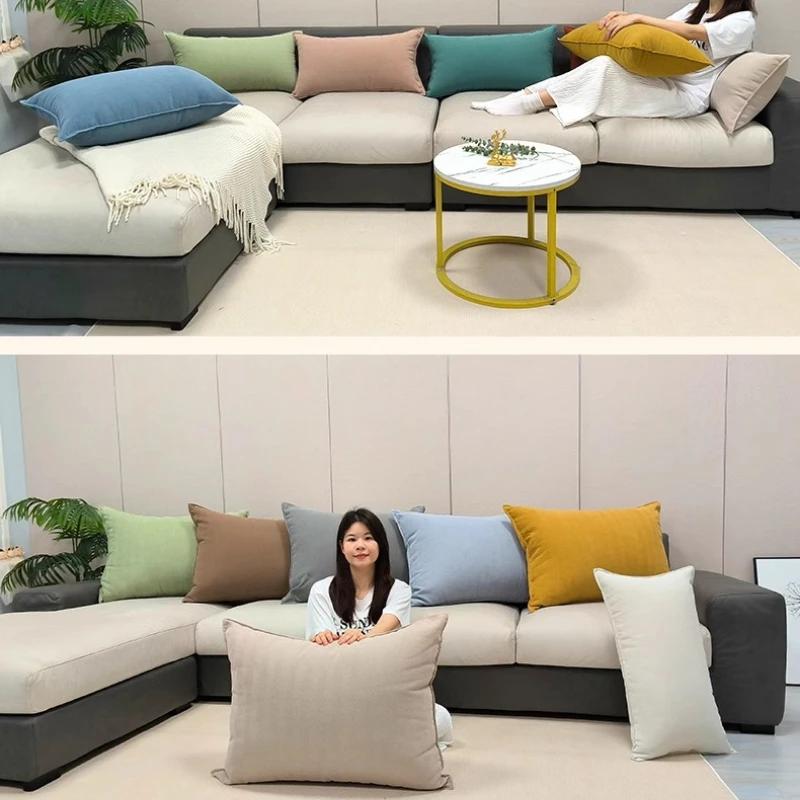 40/45/50/60/70cm Chenille Big Cushion Cover Bamboo Textured Solid Color Throw Pillow Case for Bedroom Sofa Home Decorative