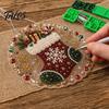 Holiday Party Crafting Accessories Christmas Faux Pearl Painting Hanging Ornament Kit, DIY 3D Beads Multi Layered Bead Art Craft, Acrylic Gem