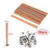 For Fun 30PCS Wooden Candle Wick With Clip Base Craft Wicker Paraffin Beeswax Burning Smokeless Wick Candle Making Supplies