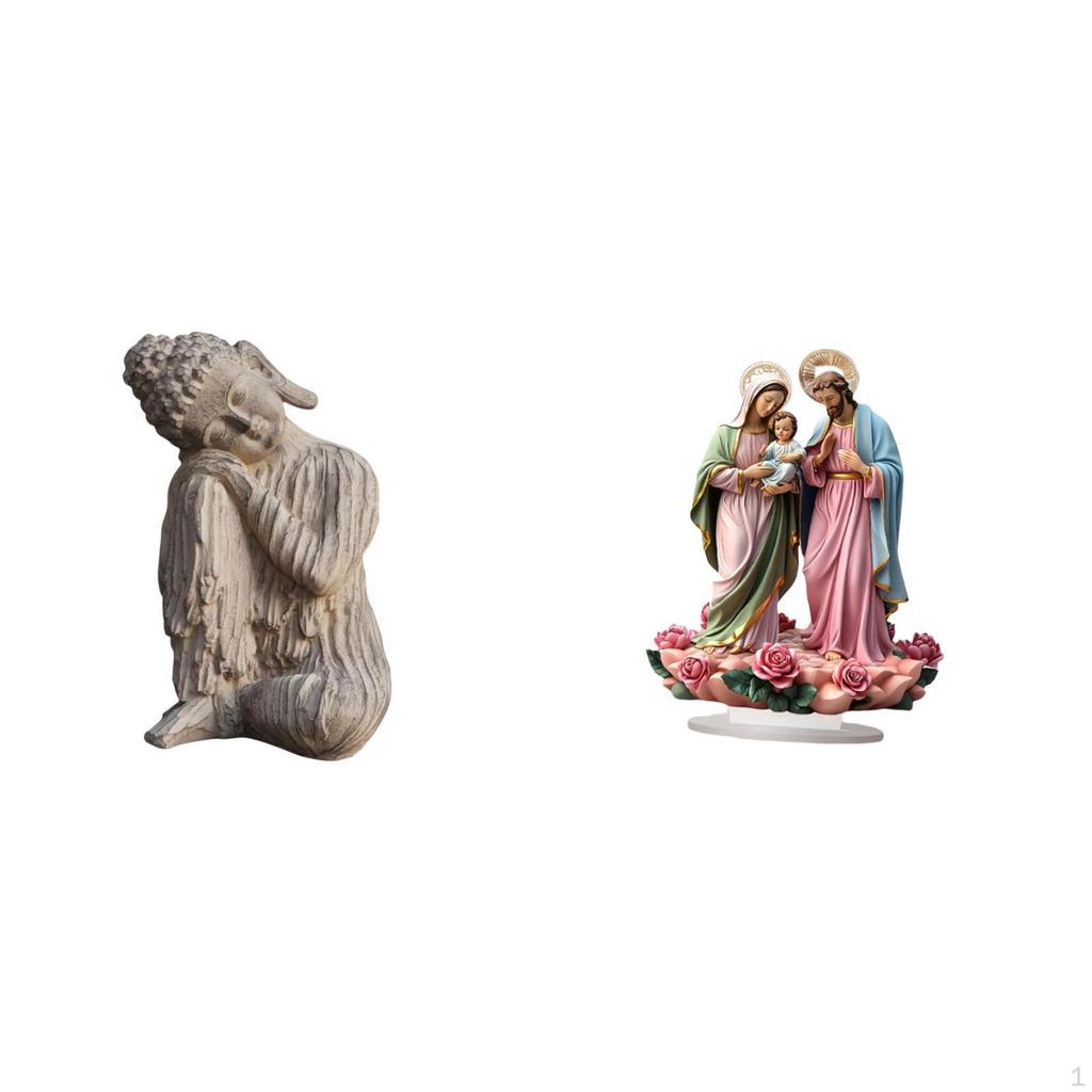 Buddha Figurine Tabletop Ornament Art Crafts Decorative Sculpture for Shelf Office Patio Home