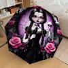 1PC Gothic Skeleton Umbrella-8-Rib Reinforced, Automatic Open, Lightweight & Durable, Cute Fashion Accessory for Outdoor-W143