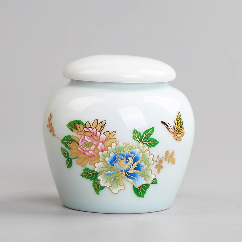 Small capacity ceramic storage sealed jar Pu erh black tea green tea portable tea storage bottle