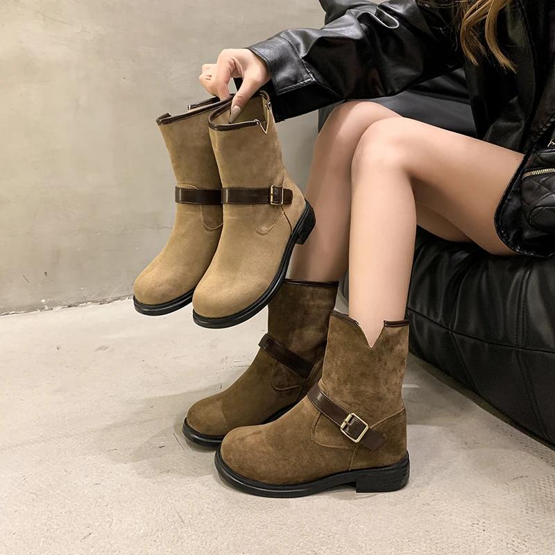 Fashion 2025 Women Boots New Fashion Style Western Cowboy Middle Boot Women Comfortable Outdoor Boots Lightweight Casual Shoes Women