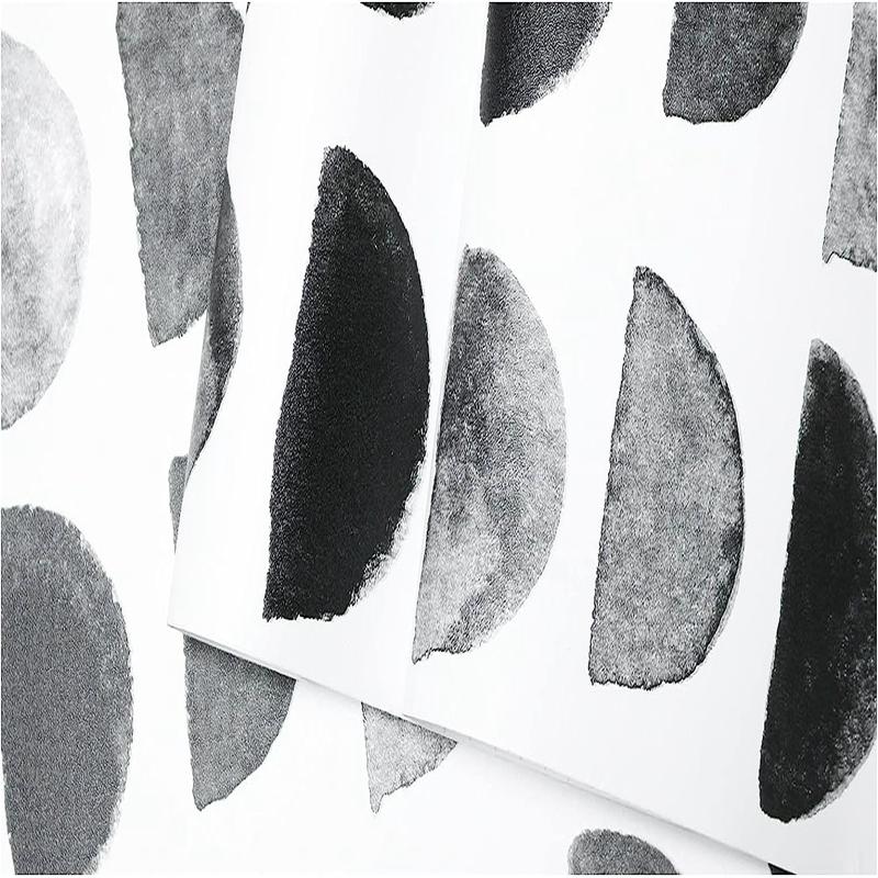 Akvarel Tahy štětcem Slupka a tyčinka Zahuštěná tapeta Odnímatelná černo/bílá vinylová samolepicí nástěnná malba