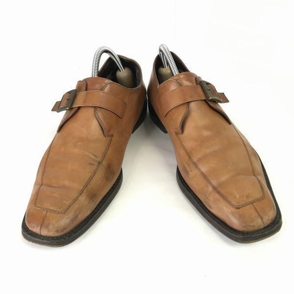 BURBERRY/Genuine Leather Monk Strap Shoes/26.5/Brown/Business/Dress(USED)