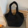 Fashion Korean Style Knitted Shoulder Bag Casual Vintage Woven Tote Bag Leisure Handbag Winter Underarm Bag Autumn