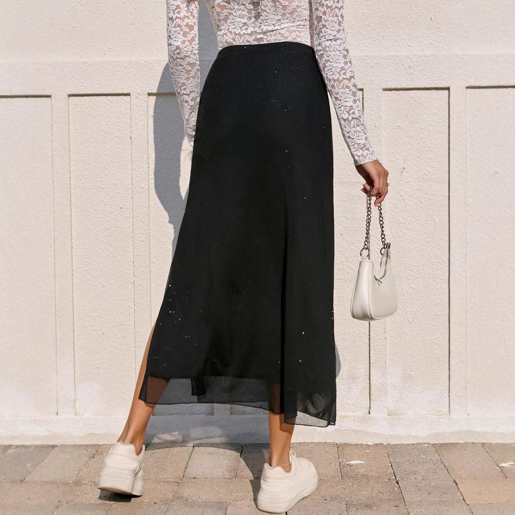 Jupes Longues Décontractées à Maille fendue taille haute sexy d'été pour femmes Tendance Y2K Midi Boho Florales Bodycon Tenues