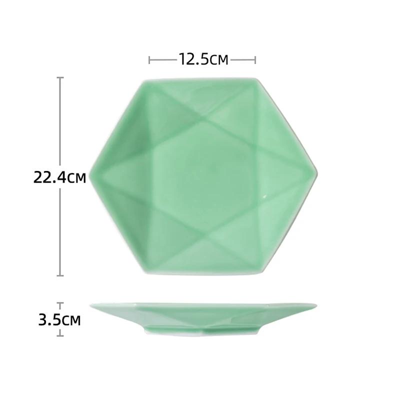 Creative Solid Color Ceramic Plates Chinese Style Restaurant Dessert Plate Seafood Sushi Dining Plate Unique Household Tableware