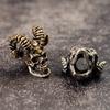 Goat Horn Skull Head Brass Knife Beads DIY Keychain Accessories Woven Lanyard Pendants Jewelry Punk Bracelets Charms
