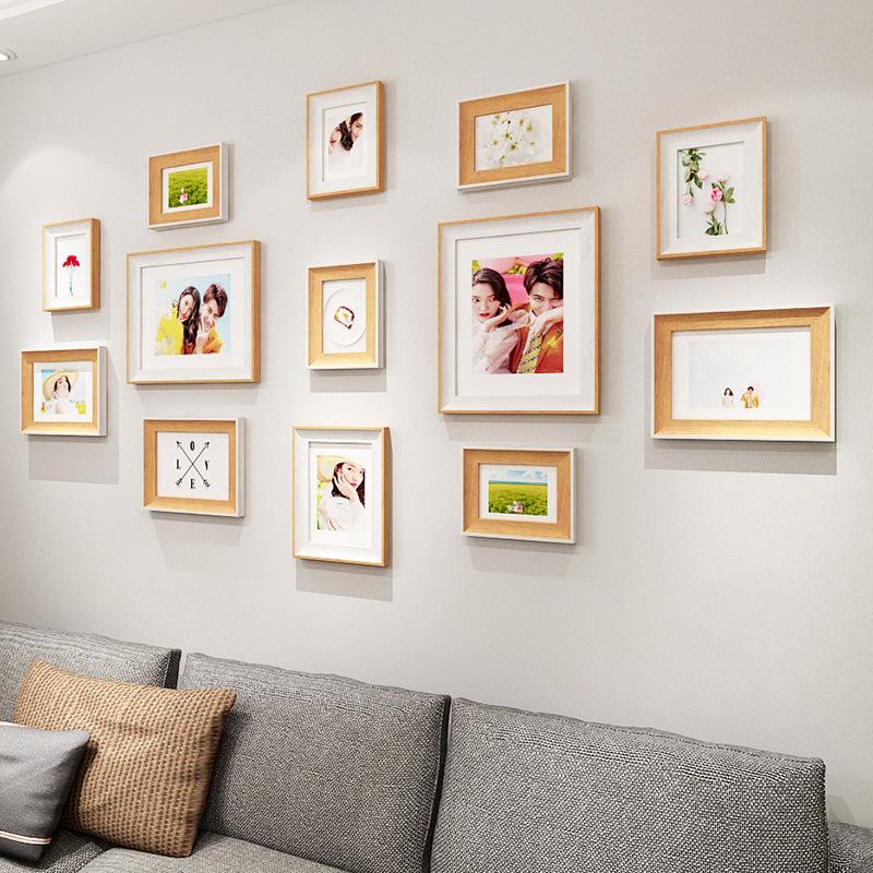 Punch-Free Minimalist Photo Frame Set for Living Room Wall Decoration