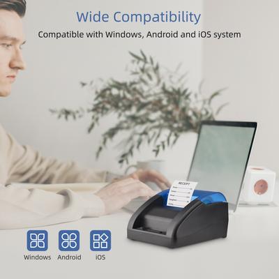58-mm-USB-Thermo-Belegdrucker, direkter Thermodruck zum Drucken von Ticketrechnungen, kompatibel mit USB-Anschluss