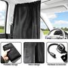 2/4Pcs Light Blocking Car Privacy Partition Curtain Black Seat Divider Curtain  Outdoor