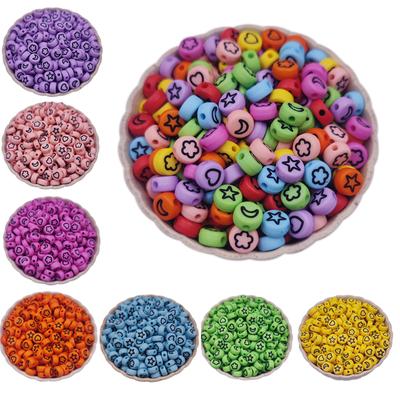 50 Pezzi 7MM Creazione Braccialetti Stella Luna Perline Acriliche Perline Miste Solide Fai Da Te Per Creazione Gioielli Accessori Manuali Creazione Collane