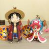 Genuine ONE PIECE Anime Figure Monkey D Luffy Chopper Cartoon Keychain Bag Ornament Dolls Kids Birthday Present Xmas Toy Gifts