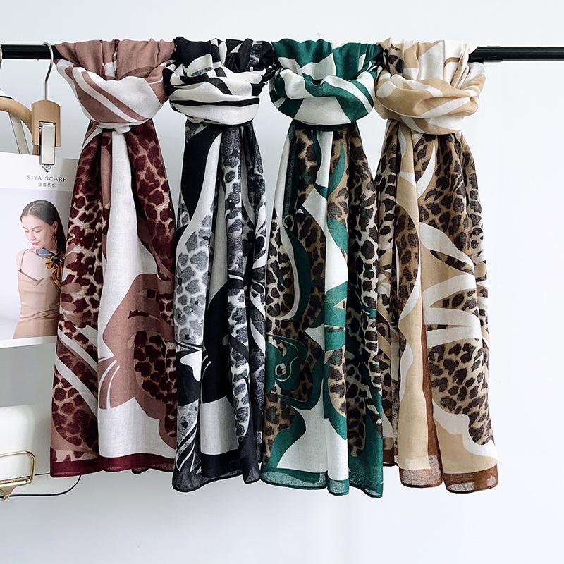 Women S Vintage Floral Print Soft Long Scarf For Autumn Winter