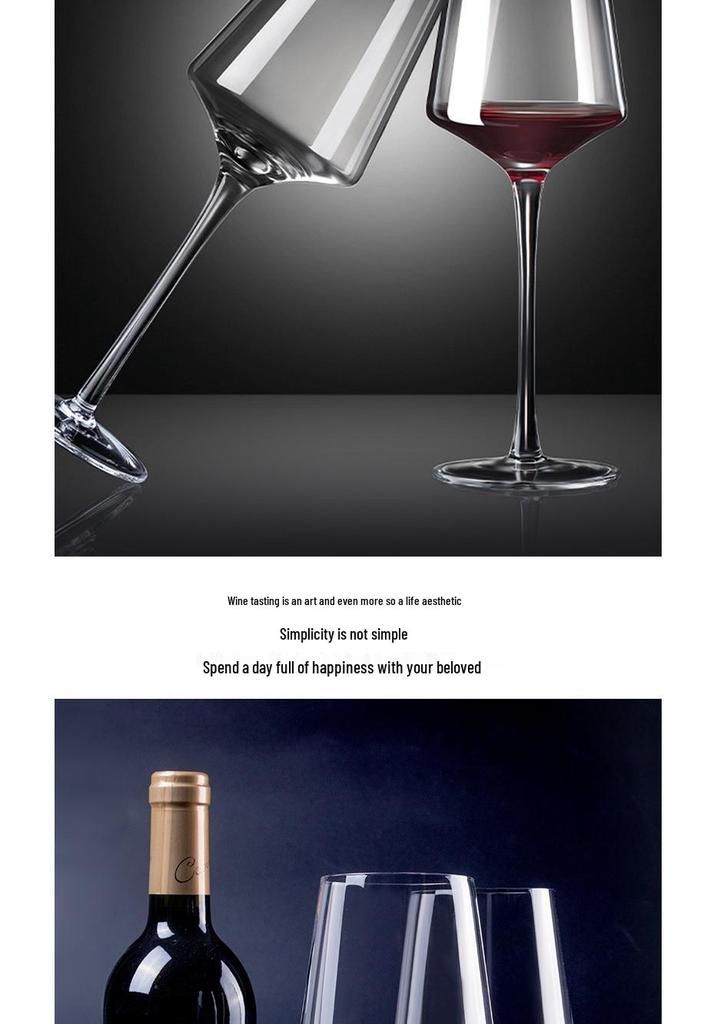 Shidao Crystal Red Wine Glass Set - Elegant Tall-Stemmed European Style for Sweet Wine Tasting