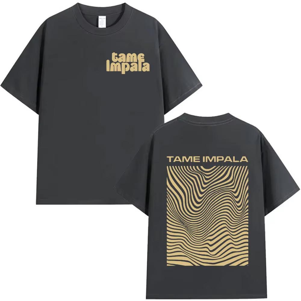 Psychedelische Band Tame Impala 100% Baumwolle Herrenhemd Oversize Albumgrafiken Damen Y2k Hip Hop Streetwear T-Shirt
