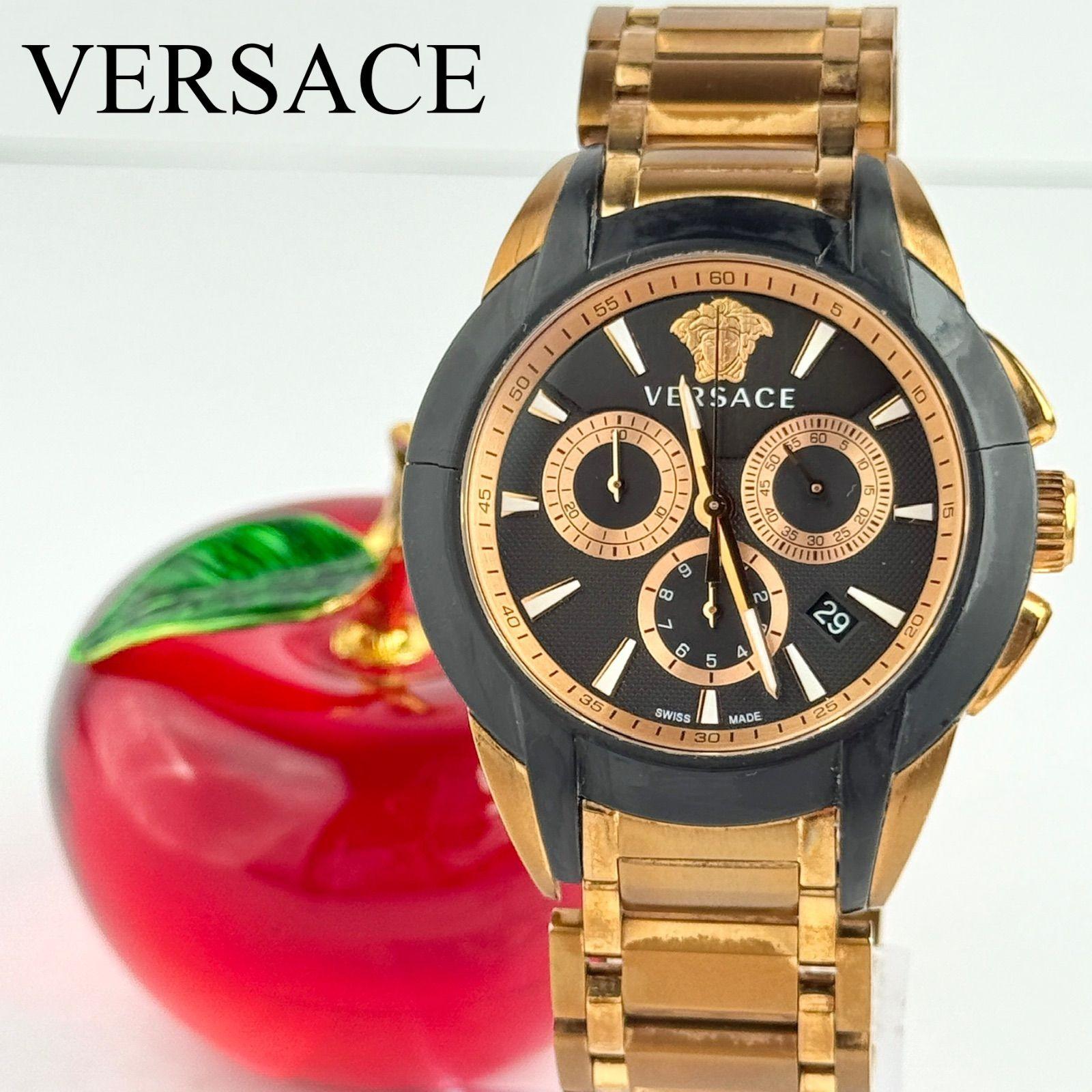 Used Versace Chronograph Medusa New Battery Men s Watch 870