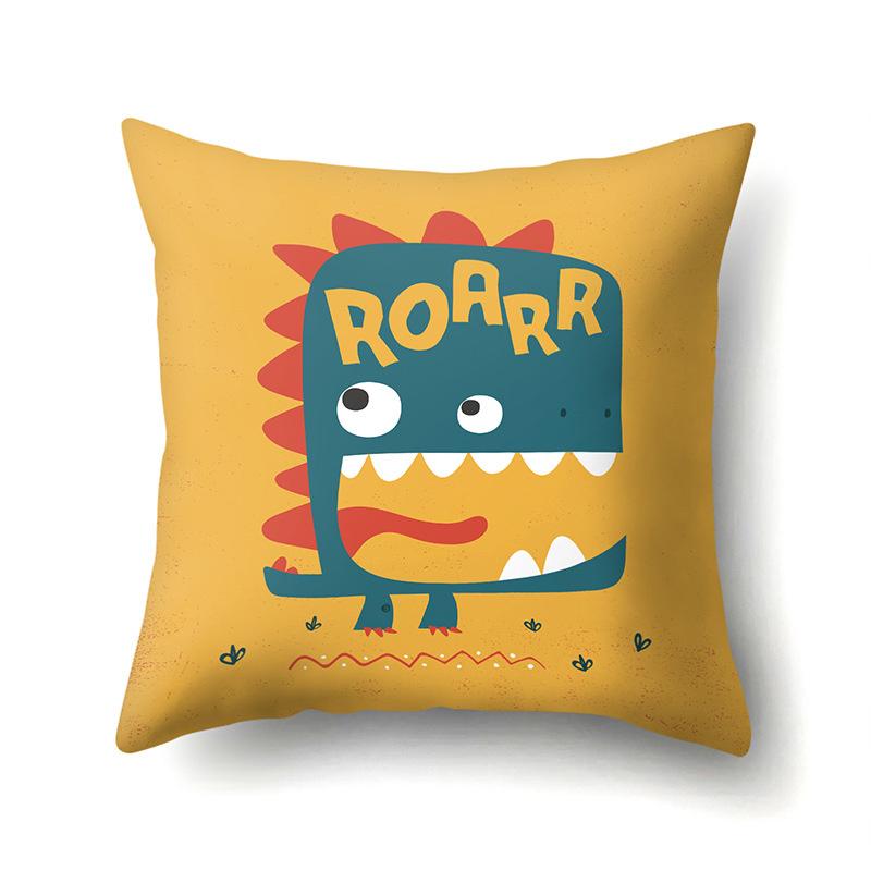 Cartoon Cute Dinosaur Baby Pillowcase Creative Drive Car Alphabet Cushion Pillowcase Home Decor