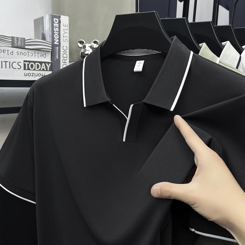 Nouveau polo d'été pour homme à manches courtes, couleur unie, respirant, T-shirt décontracté