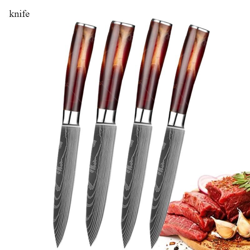 Western Knives Damascus Laser Knife Chef's Knife Kitchen Knife Barbecue Knives Sharp Stainless Steel Bread Knife Fruit Knife