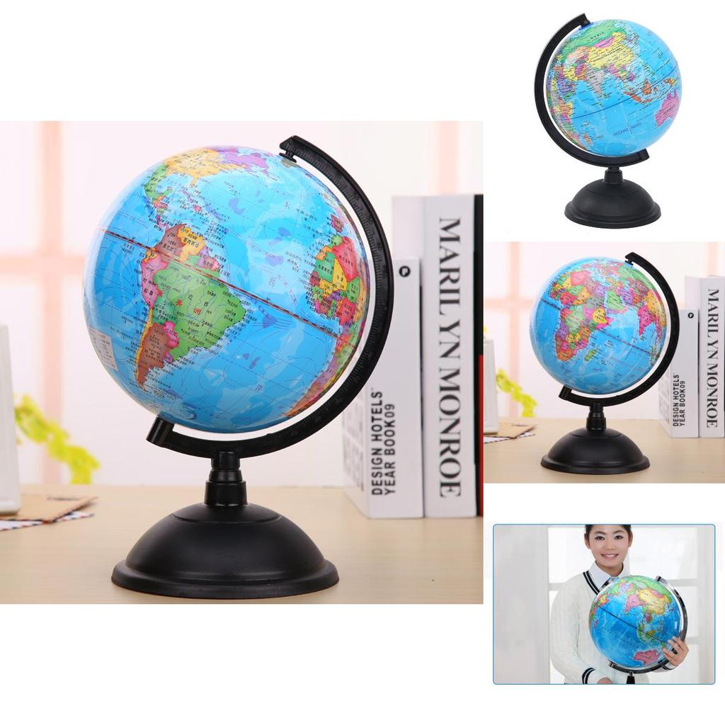 Vibrant Blue Pvc Globe 14.16cm High Definition Earth Model For Classroom Learning In English And Chinese