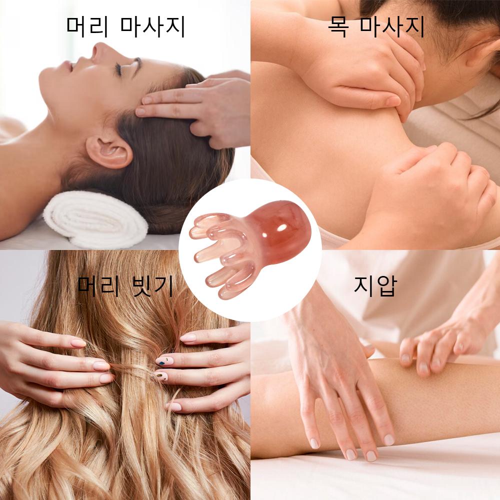 Cute Octopus Scalp Massage Comb Resin Korean Hair Care Stress Relief, Anti-Hair Loss, Portable Head Massager for Home & Trave