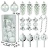 6cm 15-Piece Christmas Ornament Set: Balls, Pine Cones, Lollipops, Candies for Tree Decor and Gifts