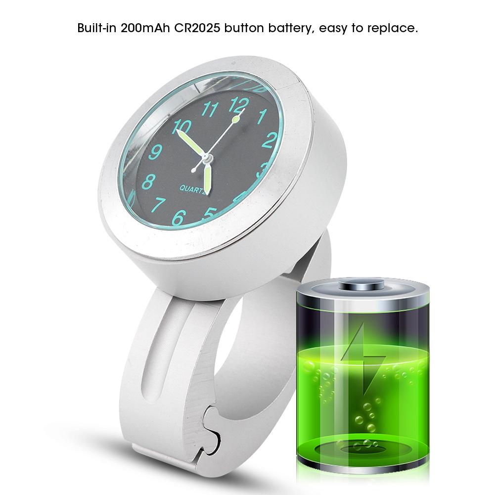 2225mm Motorcycle Handlebar Mount Clock Universal Waterproof Watch Built In