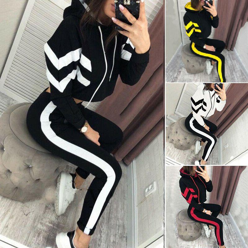 Stylish Ladies Crop Top Hoodie Set With Comfortable Loungewear Tracksuits For Women