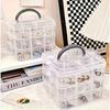 3-Tier Stackable Organizer Box with Compartments - Durable Plastic Storage for Kitchen, Bedroom, Jewelry & Crafts - Snap Design, Versatile Storage Box