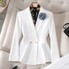 Women's Spring and Autumn Occupational Suit Design Temperament Suit Jacket + Western Pants Two Piece Set