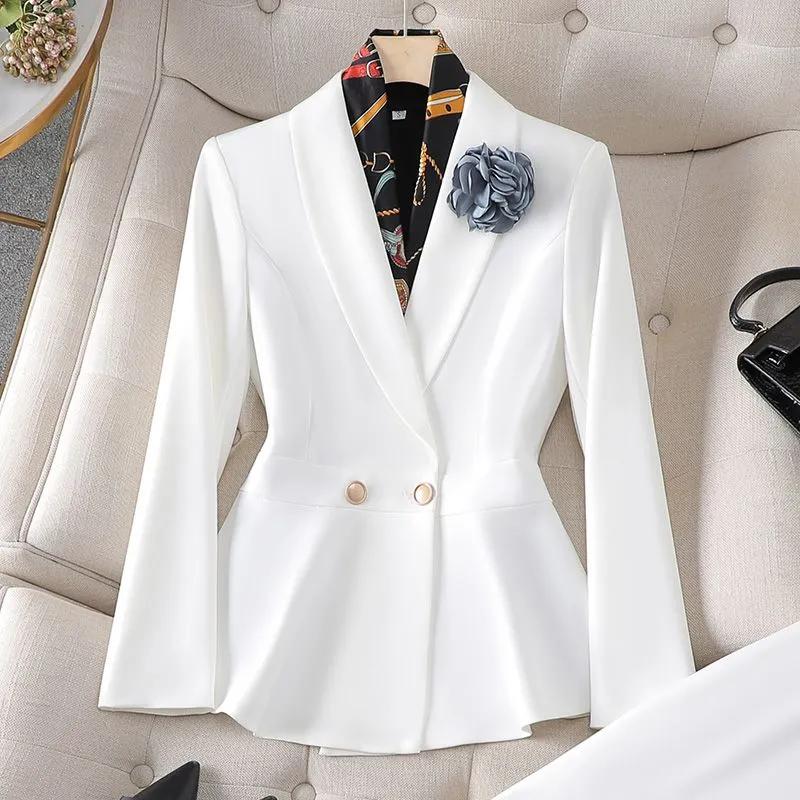 Women's Spring and Autumn Occupational Suit Design Temperament Suit Jacket + Western Pants Two Piece Set